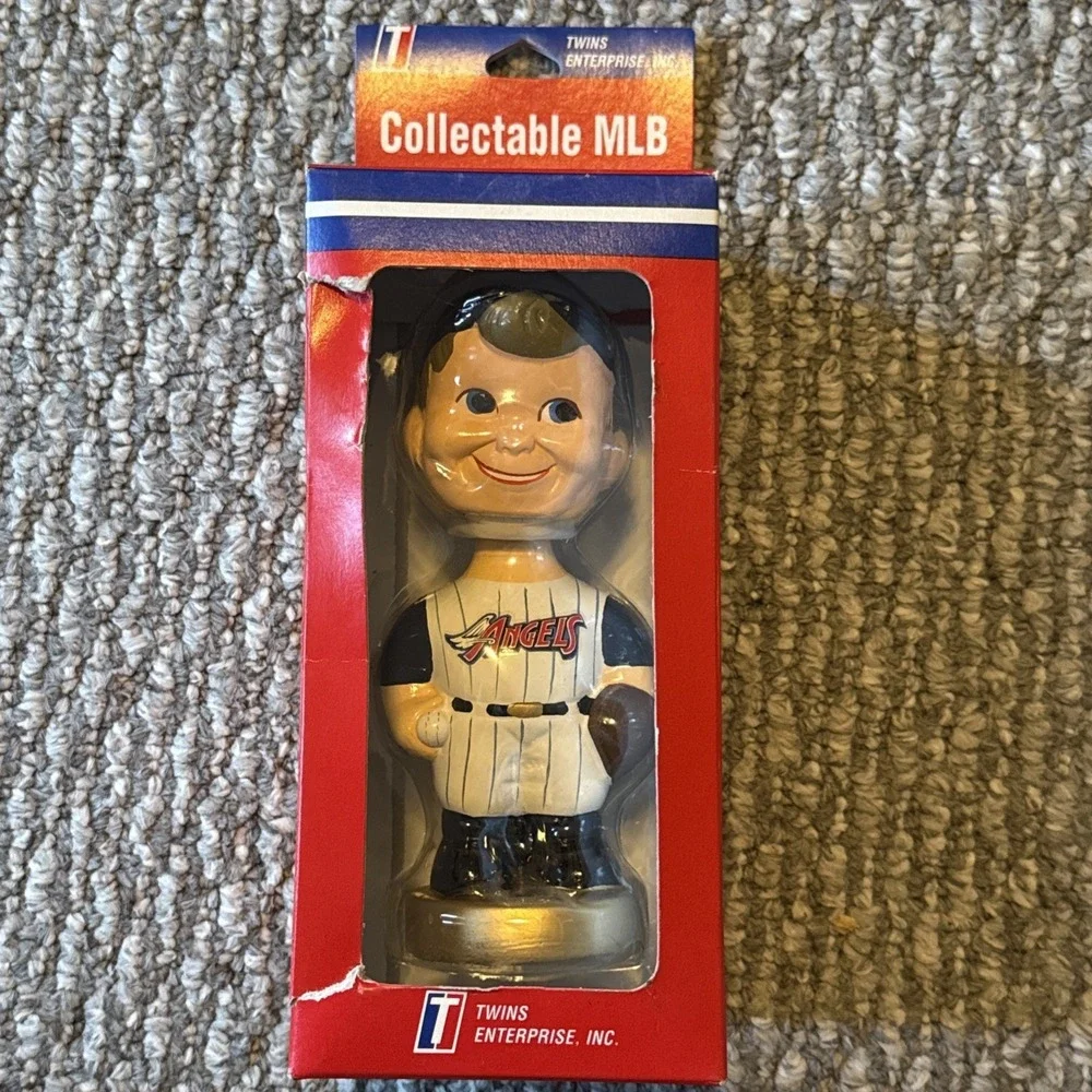 MLB Old Logo Anaheim‎ Angels 1999 Twins Enterprises VINTAGE Bobble Head NIB
